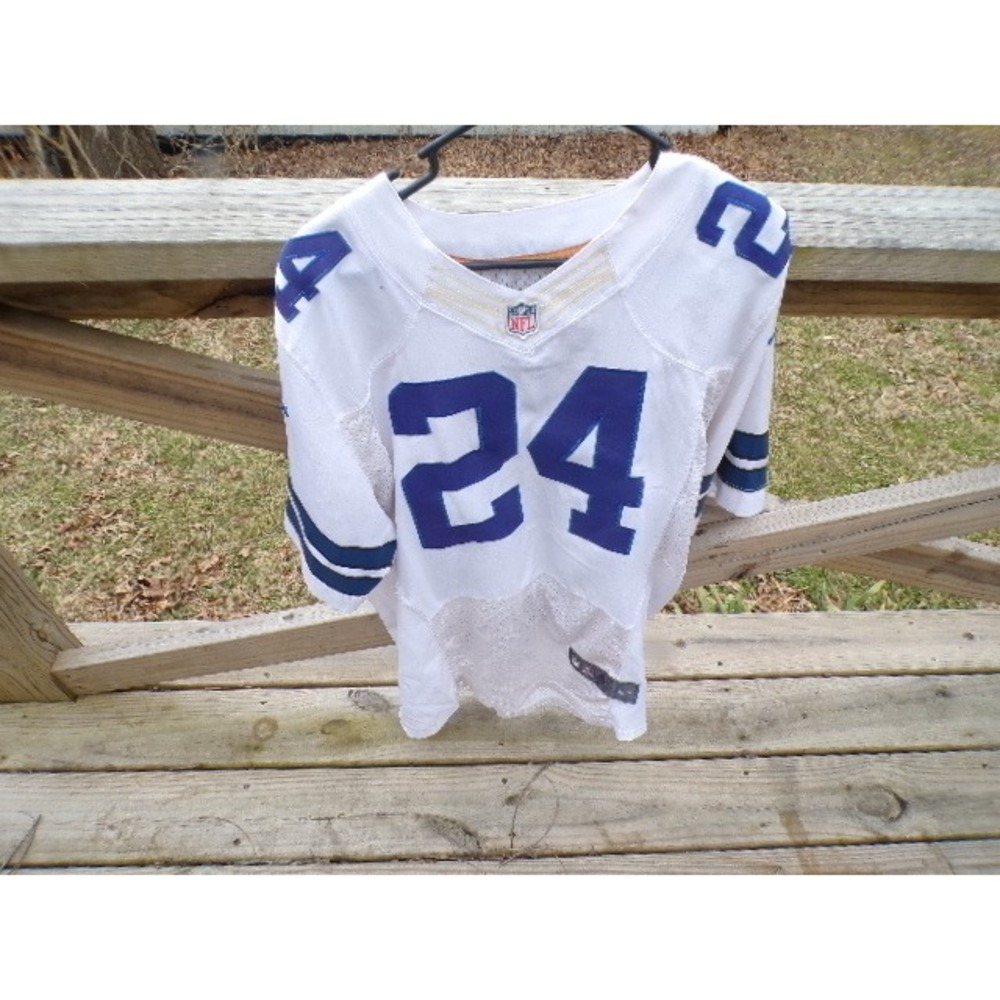Nike Dallas Cowboys Morris Claiborne 24 NFL On Field Jersey Mens 44 White Blue